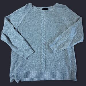 Chunky Preppy Cable knit  Gray Knit Sweater – Karen Scott – Size XL – Like New